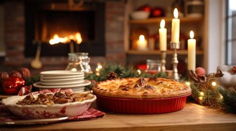 Premium Ai Image Christmas Pie Holiday Recipe And Home Baking Meal