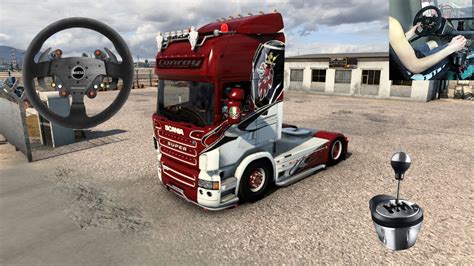 ETS2 ProMods Scania RJL R480 V8 Open Pipe Wheel H Shifter