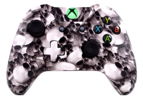 Big White Skull Hydro Dipped Xbox One Dual Paddle Wireless Controller