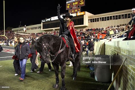 Texas Tech Red Raiders mascot The Masked Rider aboard horse, animal