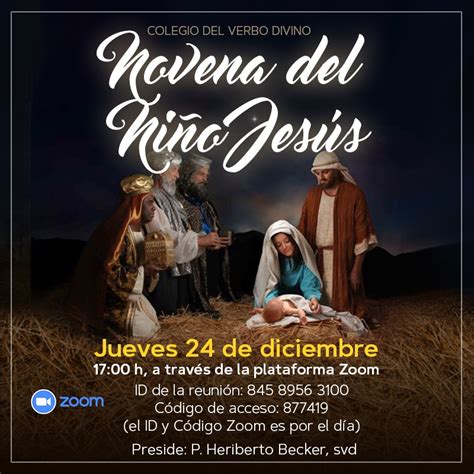 Invitación al rezo de la Novena del niño Jesús Verbo Divino