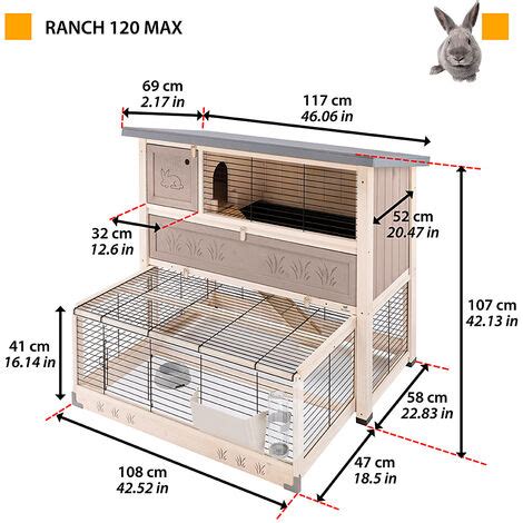 Ferplast RANCH 120 MAX Conigliera In Legno FSC A Due Piani Con