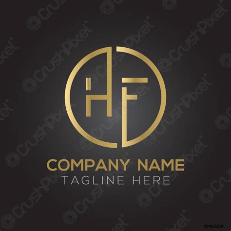 Hf Logo Design Vector Template Initial Linked Letter Hf Vector Stock