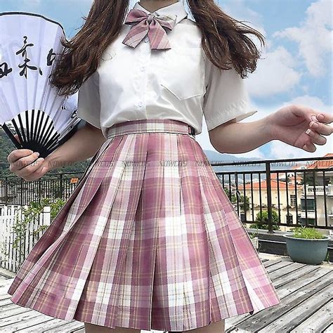 School Girl Uniform Pleated Skirts Japanese School Uniform High Waist A ...