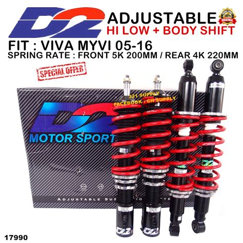 D Adjustable Viva Myvi Hi Low Body Shift Absober Spring