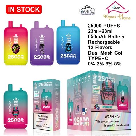 New Bang King 25000 25k Puffs Disposable E Cigarettes Dual Tank 46ml