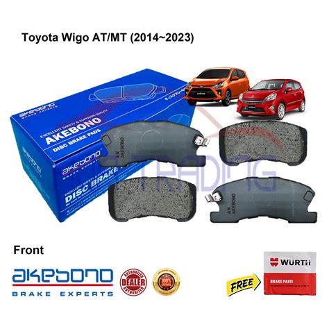 Genuine Akebono Front Brake Pads For Toyota Wigo All Gen At Mt