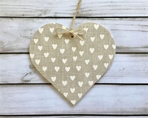 10cm Decoupaged Distressed Wooden Hanging Heart Shabby Chic Etsy