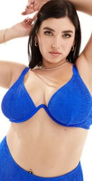 South Beach Curve Crinkle Underwire Bikini Top In Cobalt Blue