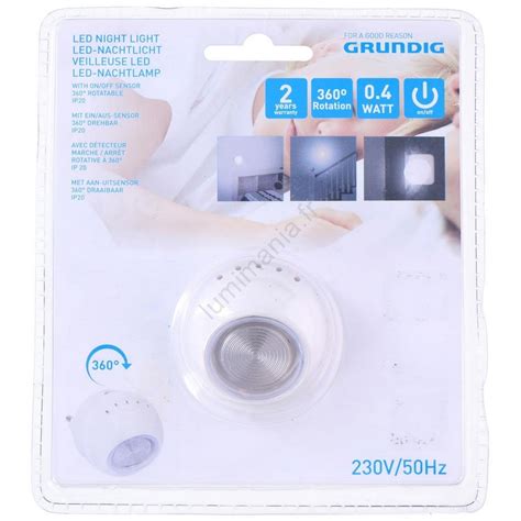 Grundig 70 LED veilleuse LED à brancher avec détecteur 1xLED 0 4W