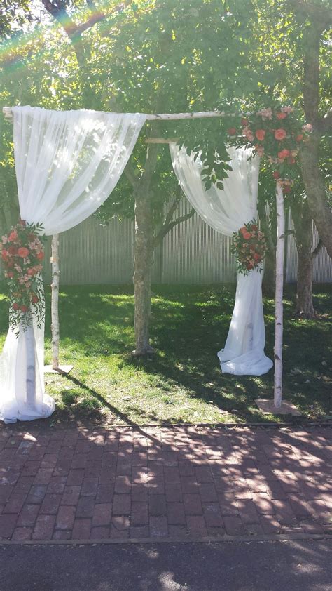 Aspen Arch With Draping And Fall Flowers Fall Flowers Wedding