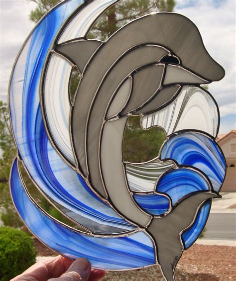 Stained Glass Dolphin Etsy