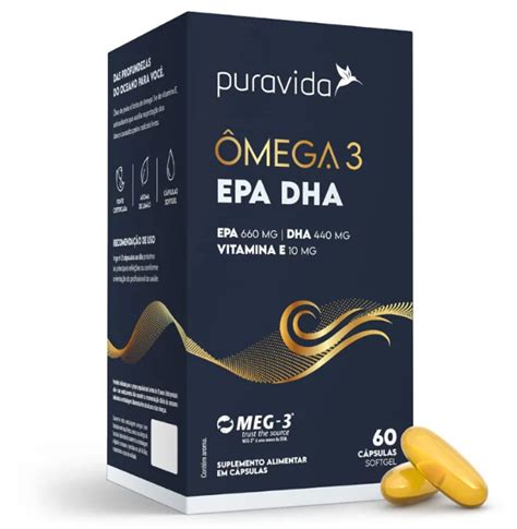 Omega 3 Pura Vida EPA DHA 60 Capsulas Power Pump Suplementos