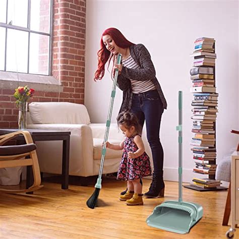 Kelamayi Upgrade Broom And Dustpan Set Large Size And With Long Handle