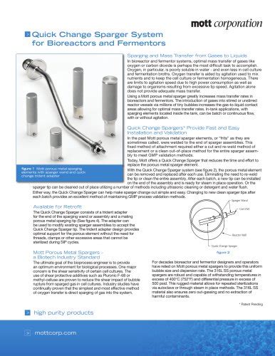 Mott Corporation Spargers Mott Pdf Catalogs Technical