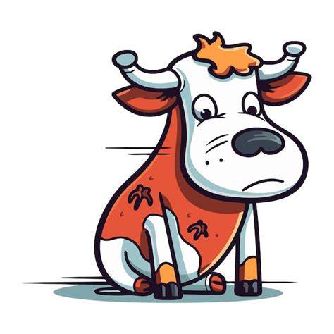 Una linda vaca de dibujos animados Ilustración vectorial Una linda vaca