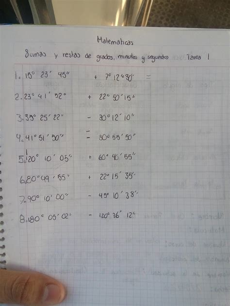 Suma Y Resta De Grados Minutos Y Segundos Brainly Lat