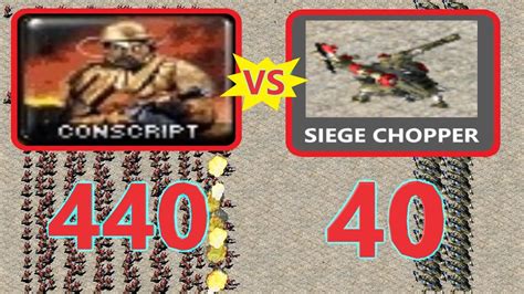 Conscripts Vs Deployed Siege Chopper Same Cost Red Alert Youtube