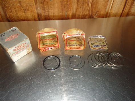 New Nos American Hammered Piston Ring Set Lot Ford Mercury Flathead