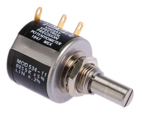 534B1502JLB Vishay Vishay 5kΩ Rotary Potentiometer 10 Turns 1 Gang