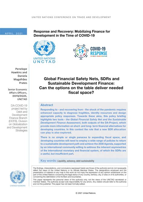 PDF Global Financial Safety Nets SDRs And Sustainable Development