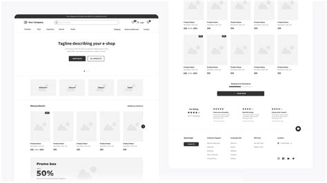 E Commerce Shop Wireframe Template Moqups