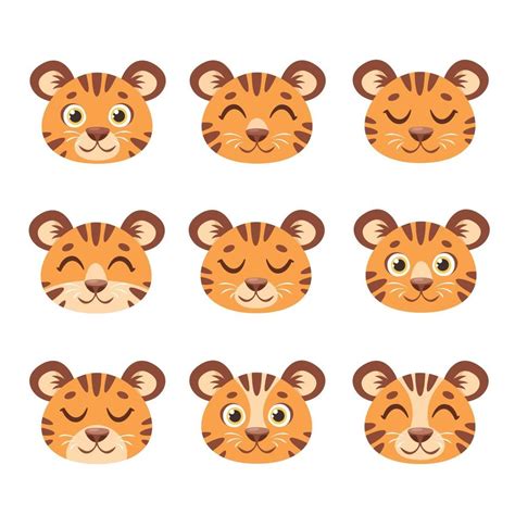 Cute Tiger Face Clip Art