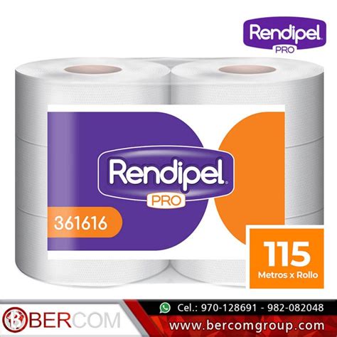 Papel Higiénico Rendipel Rollo Doble Hoja 6 Un 115 M Bercom Group