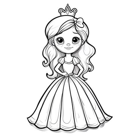 Desenho de Princesa para Colorir Grátis Pintar em Detalhe