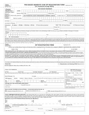 Fillable Online Pan Based Mandate Cum Sip Registration Form Sip