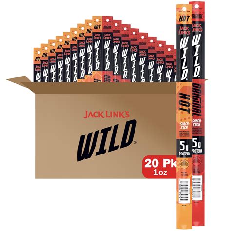 Jack Link S WILD Snack Sticks Original And GBM Hot Variety Pack Protein Snack Sticks With G