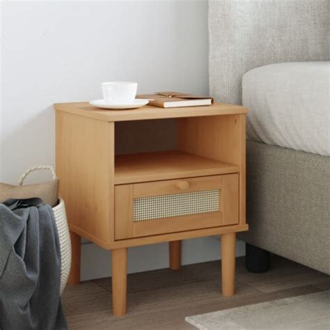 Vidaxl Bedside Cabinet Senja Rattan Look Brown X X Solid