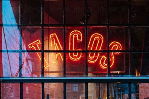 Neon Tacos Sign By Stocksy Contributor Sam Burton Stocksy