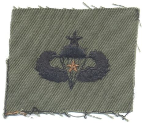 Us Army Senior Parachutist Wings Combat Jump Star Subdued Black On