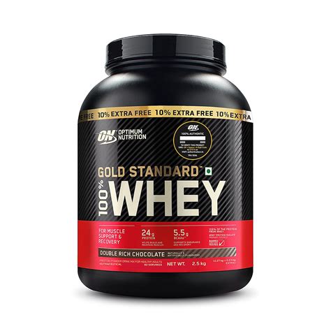 Optimum Nutrition Gold Standard 100 Whey Protein Powder 5 Lbs 10 Extra 25 Kg Double Rich