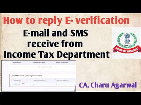 How To Reply E Verification E Mail And Sms Receive From Income Tax