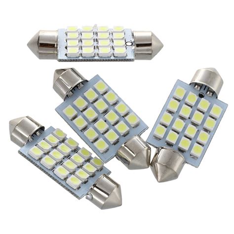 4X 16 SMD LED Weiß Auto Innen Kuppel C5W Soffitte Grandado