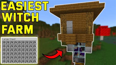 Easiest Witch Farm Minecraft Bedrock Bedrock Mcpe Ps Xbox