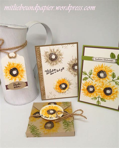 Gru Set Mit Sonnenblumen Stampin Up Herbstanfang Sonnenblume