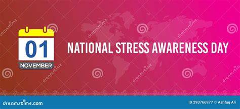 St November National Stress Awareness Day Text Banner Design For