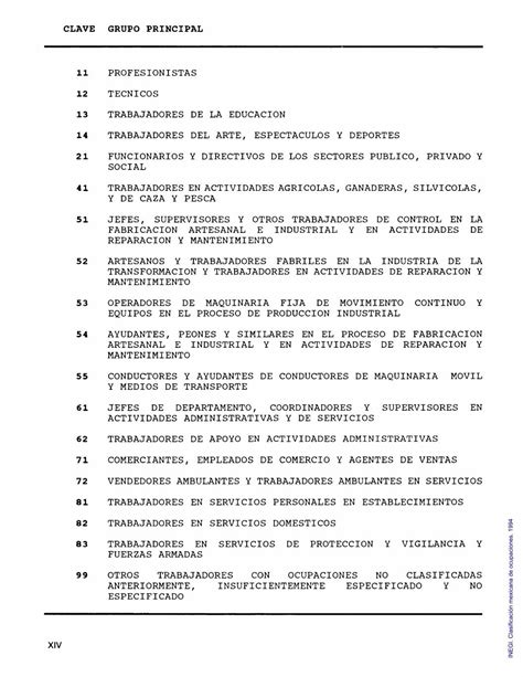 Pdf Clasificacion Mexicana De Ocupaciones Volumen Iinternet