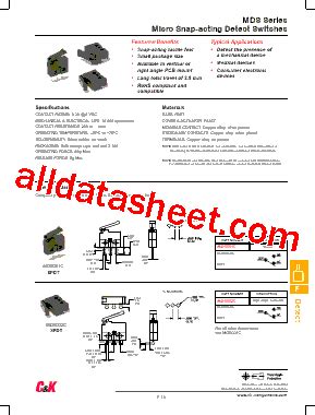 Mds C Datasheet Pdf C K Components