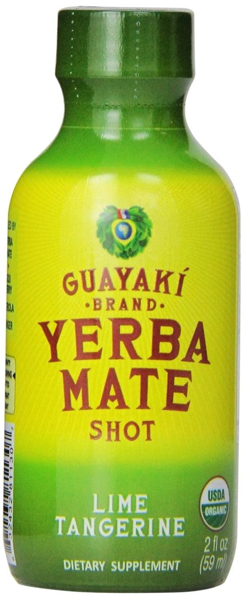 Guayaki Yerba Mate Shot Dietary Supplement Lime Tangerine 2 Fl Oz