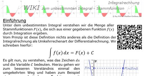 WIKI Integralrechnung Unbestimmtes Integral Fit In Mathe