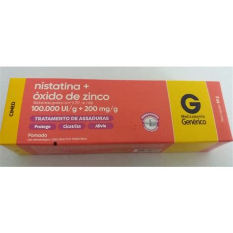 Pomada De Assadura Nistatina Oxido De Zinco G Shopee Brasil