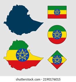 Ethiopia Flag Map Illustration Vector Stock Vector Royalty Free