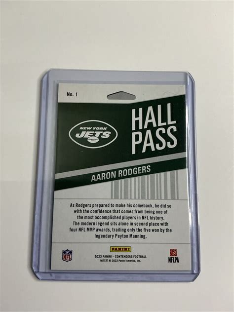 Panini Contenders Aaron Rogers Fotl Silver New York Jets Nfl