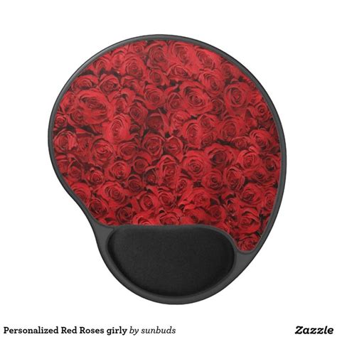 Personalized Red Roses Girly Gel Mouse Pad Purple Roses Red Roses Girly