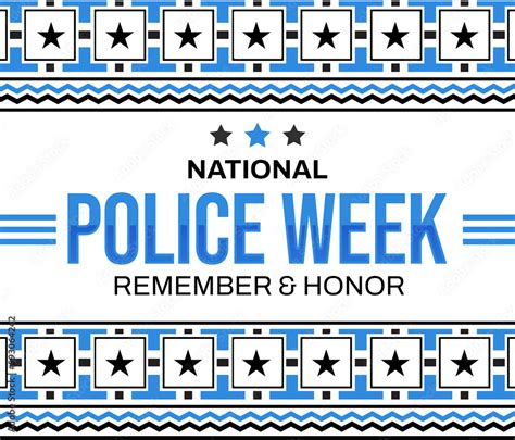 National Week of Police backdrop with typography and colorful design ...