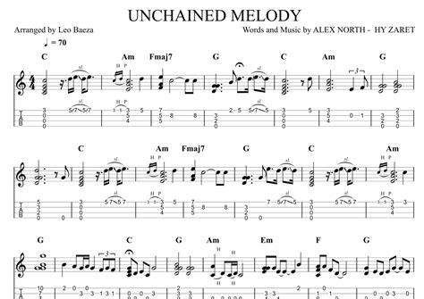 Unchained Melody Arr Leo Baeza Sheet Music Al Hibbler Ukulele